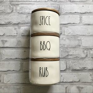 RAE DUNN | Spice BBQ Rub Set with Wood Lids